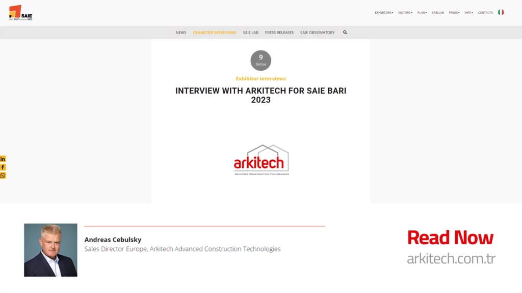 Arkitech SAIE Bari Interview